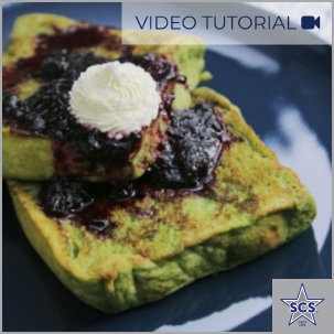 Matcha French Toast With Blueberry Syrup